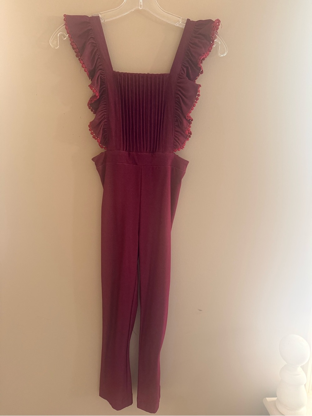 Takibabe Wine Ruffled Overall Jumpsuit – NWT – Size 7/8Y
